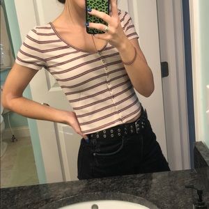 ribbed striped shirt